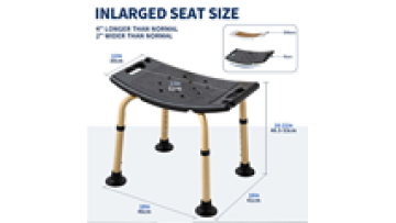 Aluminum Alloy 300LBS Weight Capacity Bath Chair Wood Grain Prevent From Rusting for Elderly Assist in Getting up Shower Chair1