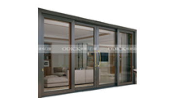 Heavy Duty Entry Door Aluminum Large Panel Exterior Glass Graphic Design Stainless Steel Aluminum Alloy Odk- Sliding Door Modern1
