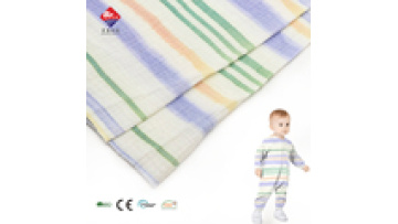 Custom 100% Cotton Lightweight Printed Double Layer Crepe Cotton Muslin Fabric for Baby Swaddle1