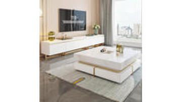 Slate coffee table TV cabinet combination light luxury modern square coffee table living room home Italian family furniture set1