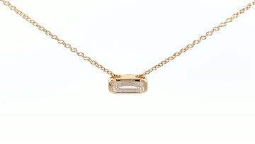 Lab Diamond Emerald Necklace 18K Gold