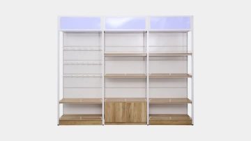 Goods display shelves