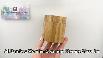 Bamboo Covered Glass Cream Jar