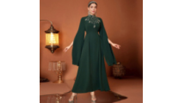 Dubai Elegant Evening Gown Summer Muslim Abaya Arabic Diamond Robe Long Islamic Dress1