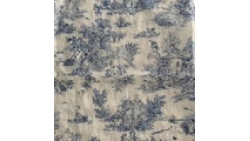 Customized blue french sketch scenes painting toile de jouy cotton digital printed fabric for cloth1