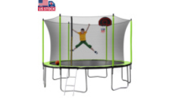 US local delivery wholesale 366cm trampoline with spring padding and safety net1