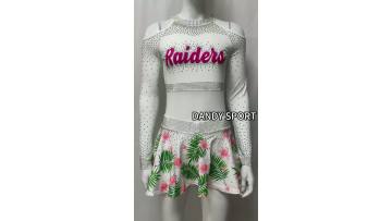 White cheer uniforms with blings