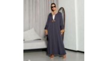 New Arrival Open Kimono Abaya Casual Moroccan Robe Patchwork for Adults Long Sleeve African Style Muslim Women's Jalabiya1