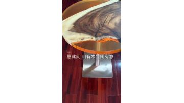 Hot sale solid wood live edge resin epoxy table top wood river dining table1