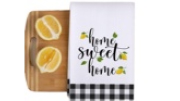 Microfiber Summer Kitchen Towel with Lemons - Citrus Fruit Gift for Cooks1