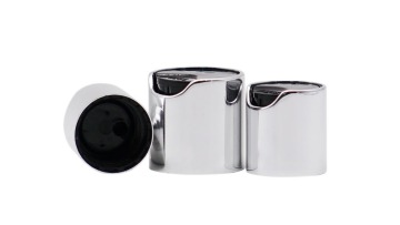 Cylinder Disc Top Cap Shiny Silver