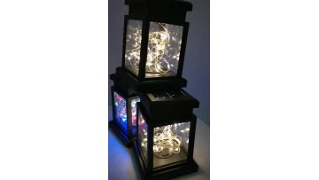 LED Christmas wood lantern candlestick lamp night light snowman decoration night light desktop  Christmas ornaments1