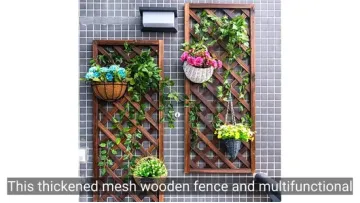Thickened Mesh Wooden Fence, Solid Wood Outdoor Fence.1