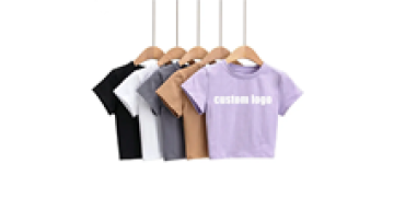 Custom blank plain cropped Logo tee Cotton women's t-shirts Fitness Fit T Shirts Ladies  Crop Tops tshirt for women1