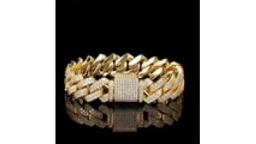 Multi-Size Flip Button Diamond Chic Men's Hip Hop Zircon Cuban Bracelet Silver/Gold1