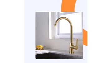 Good Quality Classic Brushed Gold Kitchen Mixer Faucets Deck Mount Single Lever Brass Kitchen Taps1