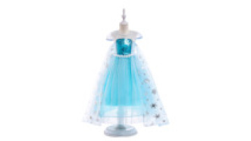 Snow Queen Princess Elsa Sequins Clothes Girls Short Sleeves Crew Neck Dress  Kids Cosplay Carnival Costumes Party Clothing1