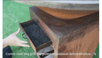Corten steel bbq grill fire power adjustment demon