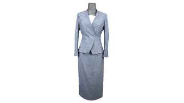 Chinese 2020 latest styles woman fleece suit elegant 2 piece skirt suit for ladies1