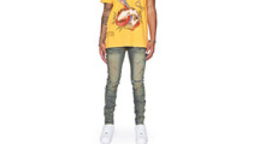 High Quality Custom Distressed Vintage Washed Stretchy Stack Denim Skinny Jeans Men Trousers1
