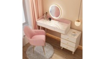Bedroom Furniture Led Light wholesale Modern style White Color Optional Storage Dresser Makeup Vanity Dressing Table With LED1