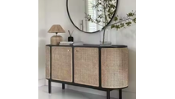 2024 New Cheap High Quality Nordic Style Sideboard Natural Storage Display Tv Tool Living Room Rattan Wood Cabinet1