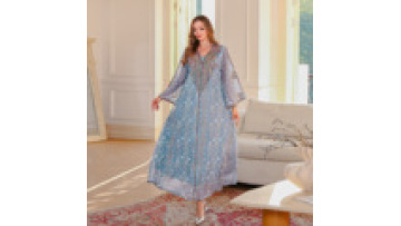Floral Embroidered Beaded Kaftan V-Neck Long Sleeves Maxi Dress Dubai Luxury Abaya Women Muslim Dress Jalabiya Caftans1