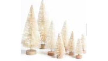 8pcs Mini Christmas Trees - Sisal Silk Decorations with Various Sizes1
