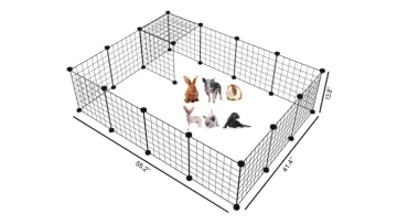 Metal Wire Storage Cubes Organizer, Guinea Pigs, Puppy Pet Fence Portable Metal Wire Yard1
