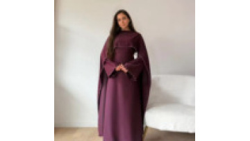 Satin Luxury Beaded Middle East Islamic Ramadan Evening Dress Dubai Muslim Women Abaya Turkish Eid Jalabiya with Batwing Sleeves1