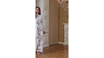 Floral Sequined Jalabiya Abaya Dress Ramadan AB567 (1)