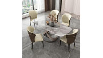 MAXKY light luxury marble dining table set 8 chairs table furniture luxury living room table1