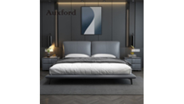 Foshan factory wholesale Italy style 1.8m big bedroom furniture bed frames modern bedroom genuine leather king size beds1