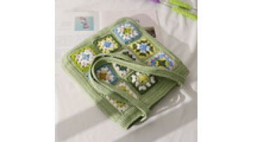 2025 Crochet Handbag with Handmade Grandmother Square - Flower Crochet Bag Gift for Her1