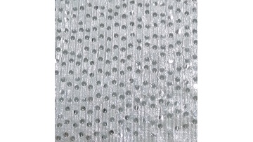 garment apparael poly knit ground with silver foil 5mm sequins pleated fabric shiny soft touch1