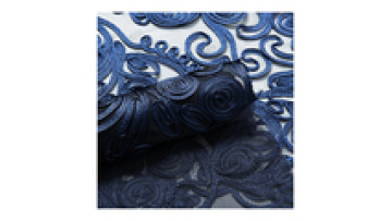 2024 Hot Dark Blue Hollow Embroidery Bridal Tulle Lace For Bridal Evening Dress Fabric1