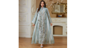 Dubai Women's Modest Maxi Dress Ramadan Jalabiya Abaya Loose Arabic Party Caftan Beaded Sequined Luxury Abaya Women Muslim Dress1