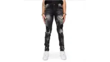 Custom Slim Fit Skinny Straight Leg Pants Ripped Distressed Denim Jeans Trousers For Man1