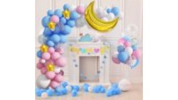 Custom Macaron Moon Foil Balloon Set for Baby Gender Reveal Parties1