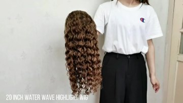 Wholesale honey brown color virgin hair frontal wig full hd lace front human hair wigs water wave brazilian highlight wig1
