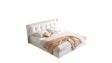 Modern Simple Leather Bed Master Bedroom Marriage Upholstery Double Light Luxury Cowhide King Bed1
