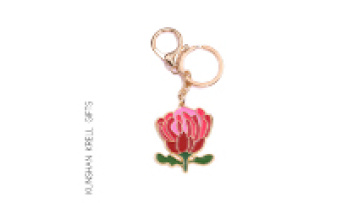 Custom Fashion Flower Metal Key Chain1