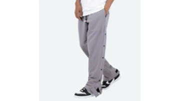 Mens Casual Cotton Trousers Side Button Stacked Sweat Track Pants for Men OEM1