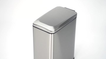slim steel trash bin