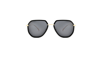 Custom Cr39 Acetate Full Frame Metal Polarized Sunglasses1