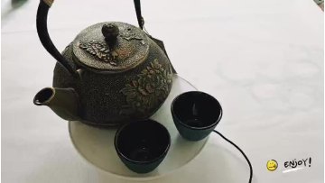 antique class teaware Chinese enamel tea sets cast iron teapot with strainer1