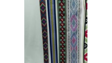 Ethnic style multicolored jacquard ribbon