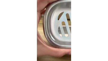 Two-part stainless steel soap holder