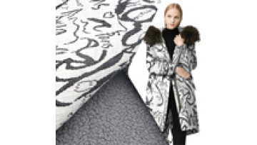 New Design No Bonding Double Face Polar Sherpa Fleece100%Polyester 420GSM Graffiti Yarn Dyed Knitted Fabric for Overcoat1