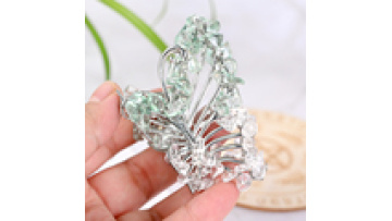 Wholesale Natural Semi-precious Stone Crafts Healing Crystal butterfly Hair Clip for Decoration1